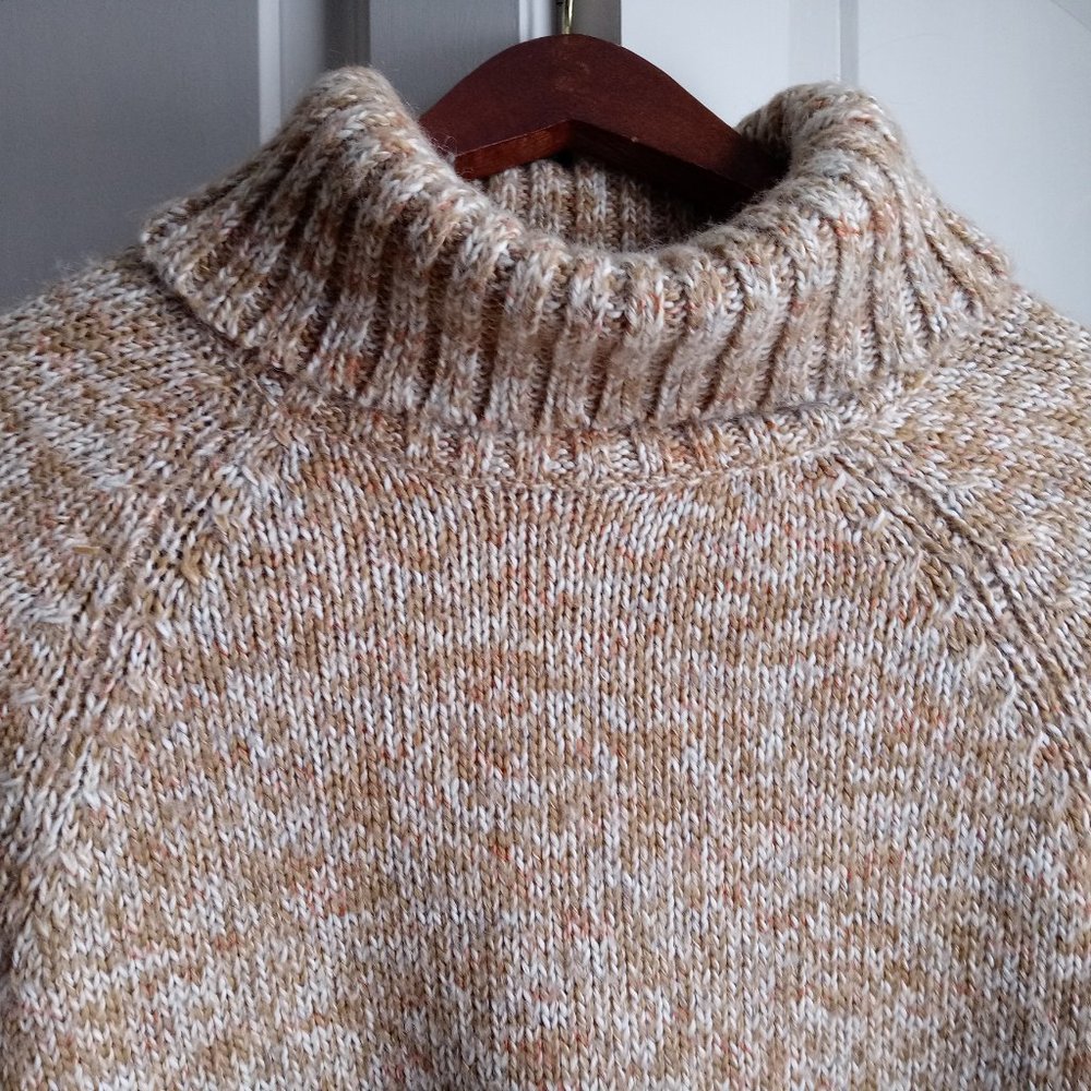 Fashion Bug Speckled Beige Tan Turtleneck Sweater